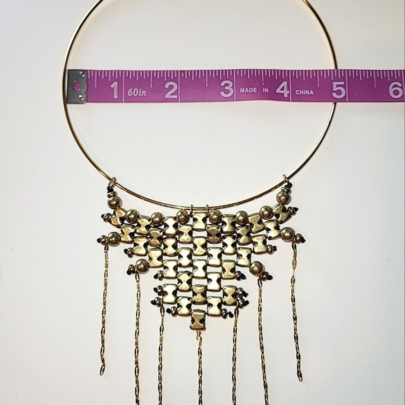 SOLD!!! ANTHROPOLOGIE PALMIRA BIB NECKLACE - GOLDTONE - Picture 5 of 9